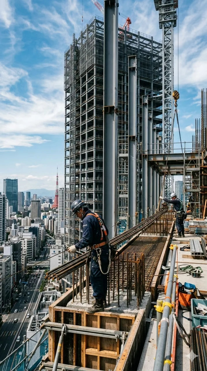 建設業許可ページで使用されていた建設現場の写真